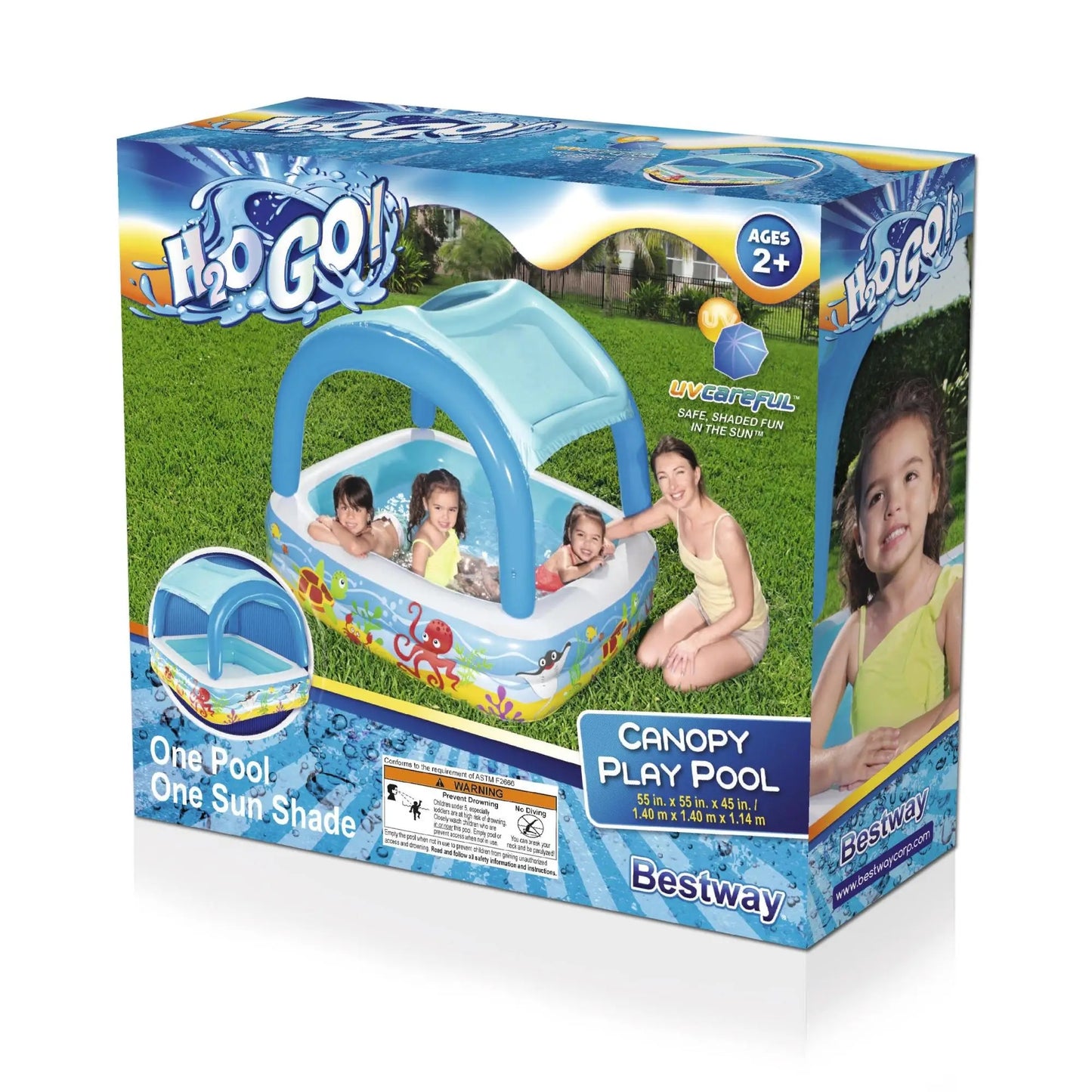 Bestway H2OGO! Inflatable Canopy Play Pool - Curacao