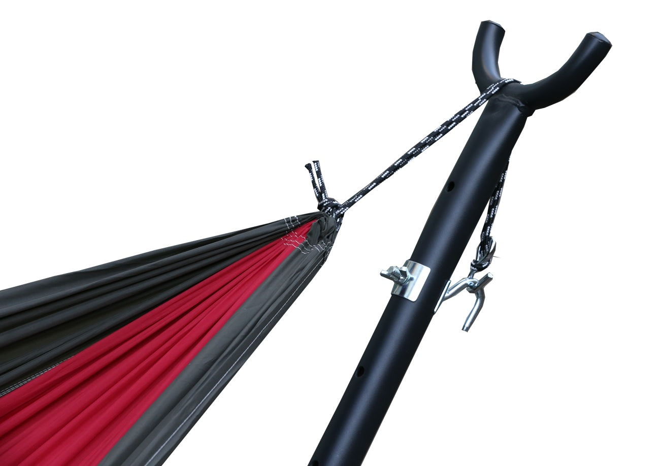 Liaoning Lucky Johnny Hammock Set with Metal Stand Base - Red - Curacao