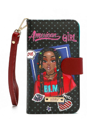 Nicole Lee American Girl Phone Case with Mirror and Credit Card Slots - Multicolor - Curacao