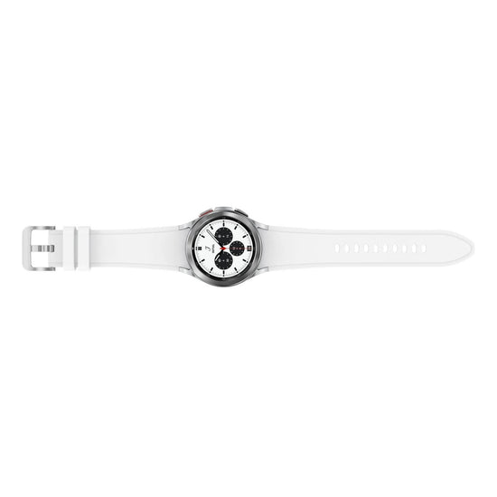 Samsung Galaxy Watch4 Classic Unisex 42mm Stainless Steel Case Smartwatch with Silver Sport Band - Bluetooth - Curacao