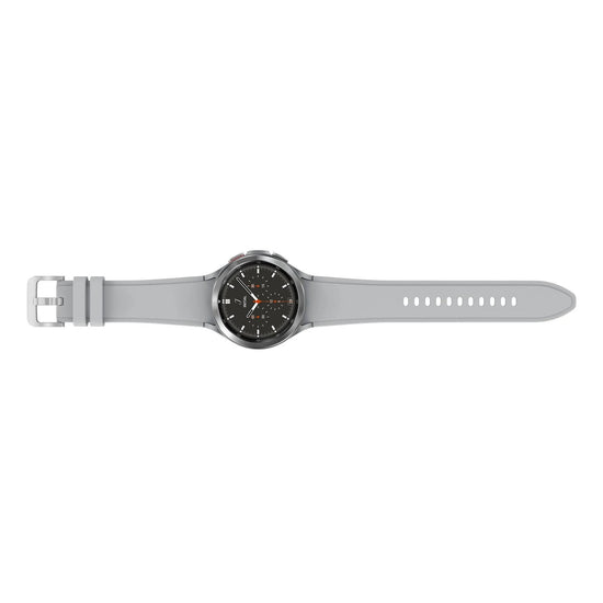 Samsung Galaxy Watch4 Classic Unisex 46mm Stainless Steel Case Smartwatch with Silver Sport Band - LTE - Curacao