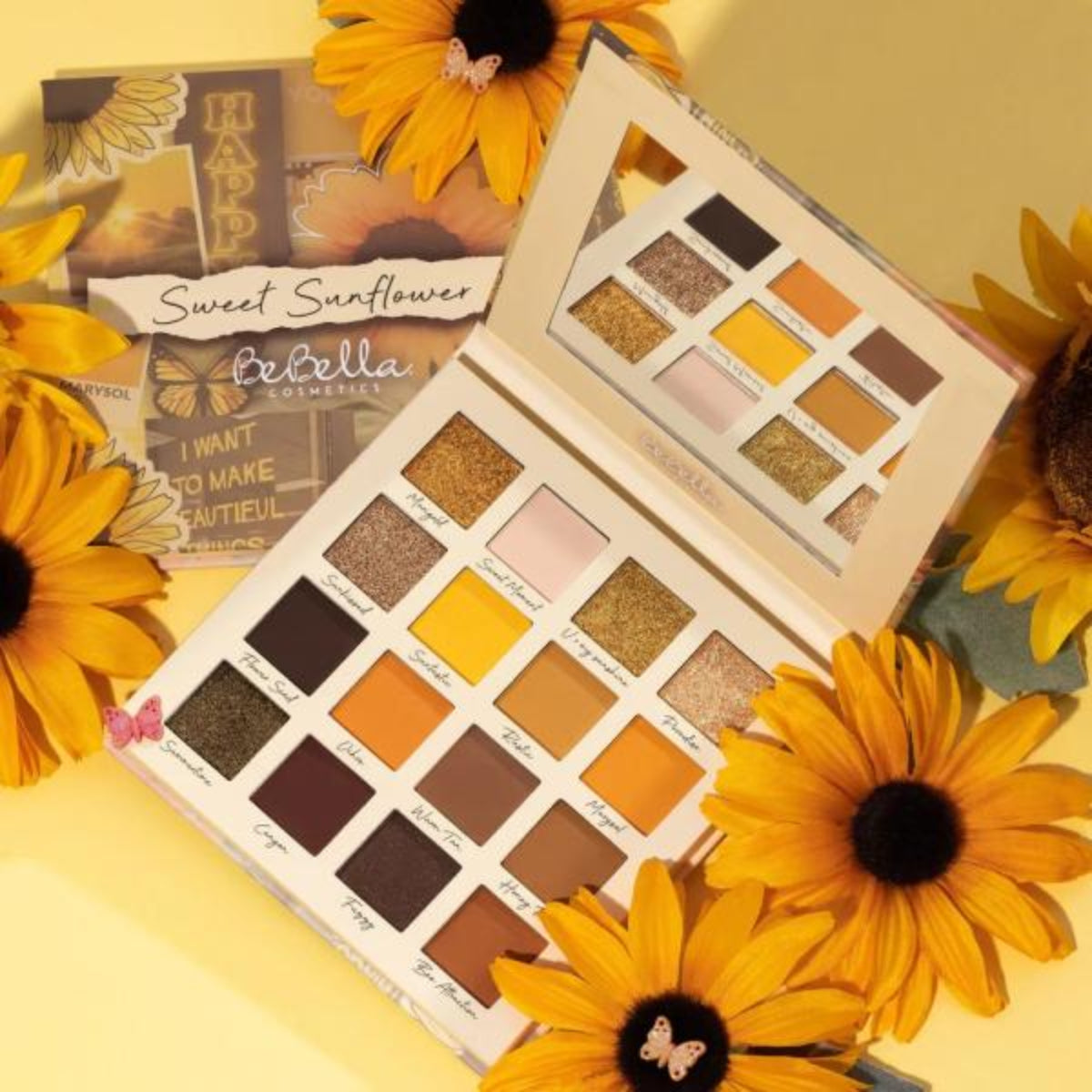 Paleta de sombras de ojos Beauty Creations Bella Sweet Sunflower (16 tonos)