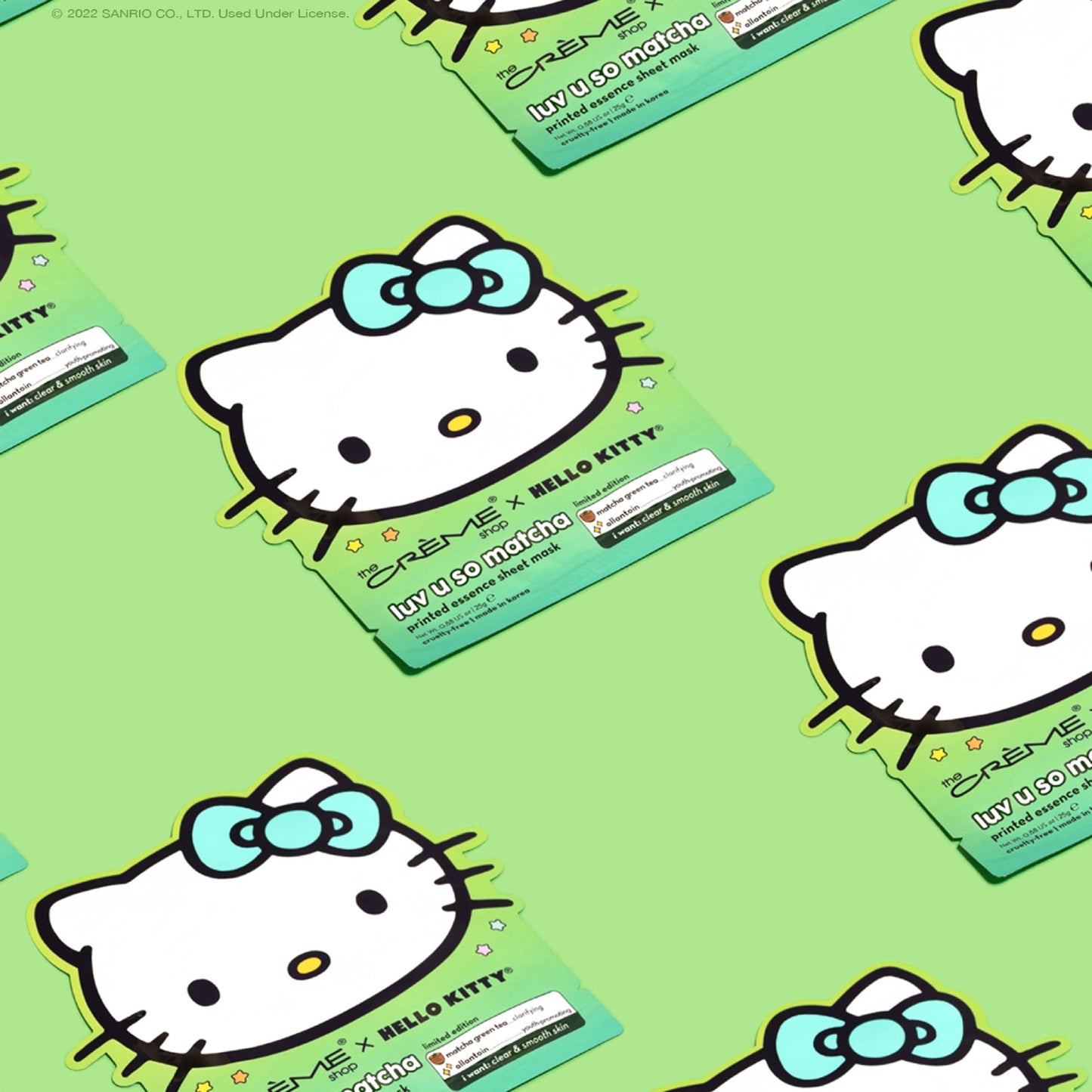 The Creme Shop x Hello Kitty Luv U So Matcha Printed Essence Sheet Mask