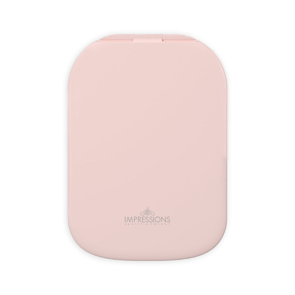 Impressions Vanity Lucent Tablet Tri-Tone LED Makeup Foldable Mirror with Stand - Pink