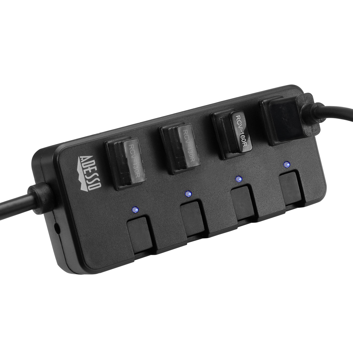 Concentrador USB de 4 puertos Adesso AUH-3040, color negro