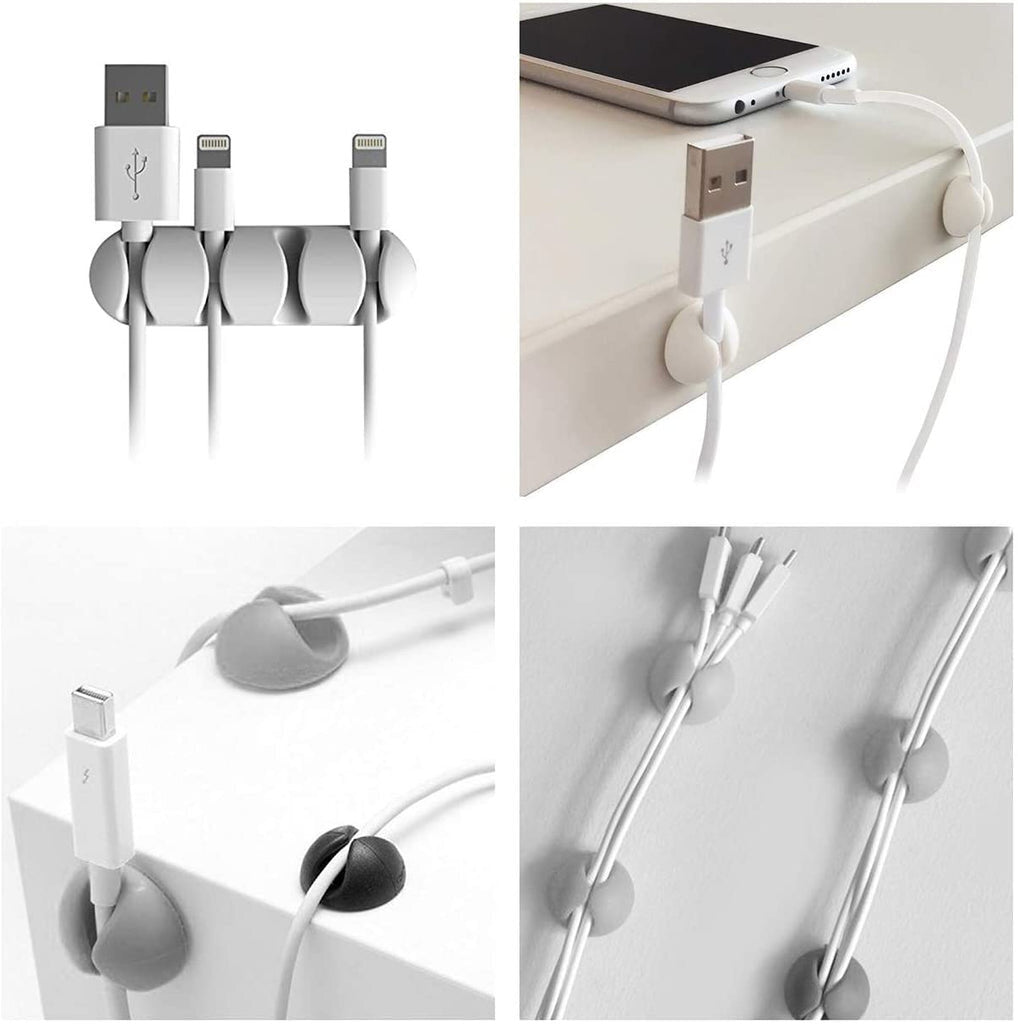 Self - Adhesive Removable Cable Organizer Clips - White