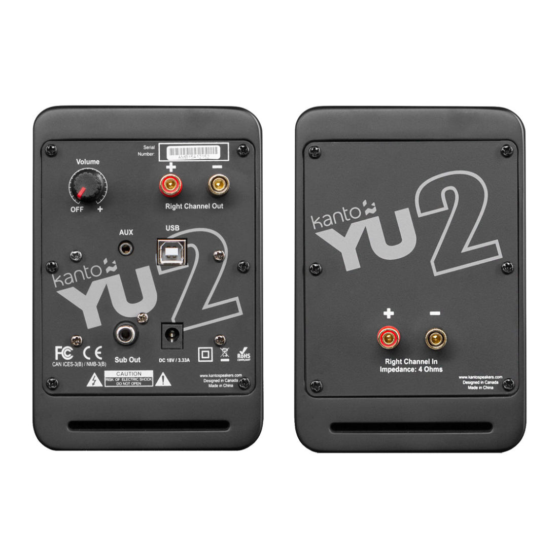 Kanto YU2MB Powered Desktop Speakers (2-Piece) - Matte Black