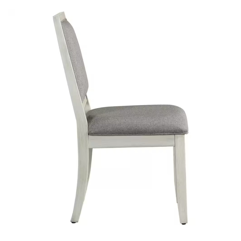 Canova 38" Side Chair (1-Piece) by Steve Silver Company - White/Gray
