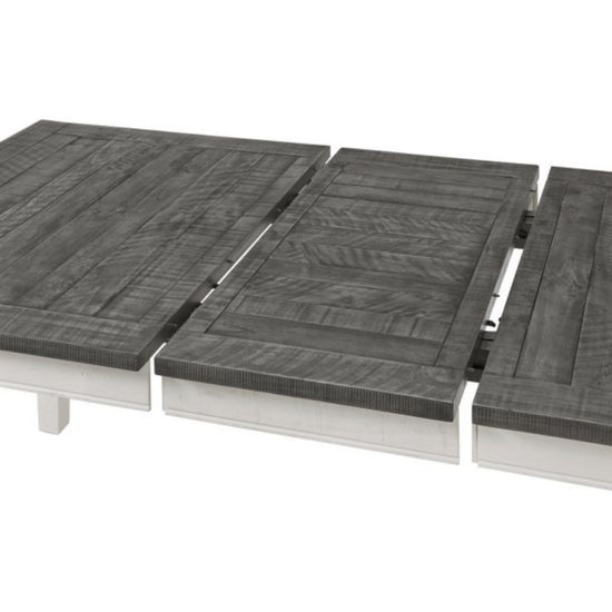 Monterey 78" Rectangle Dining Table with 1 x 18" Extendable Leaf by Martin Svensson Home - White/Gray - Curacao