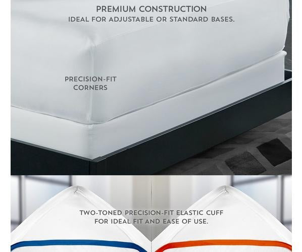 PureCare ReversaTemp 5-Sided Queen Size Mattress Protector with Reversible Cooling or Warming Sleep Surface - White - Curacao