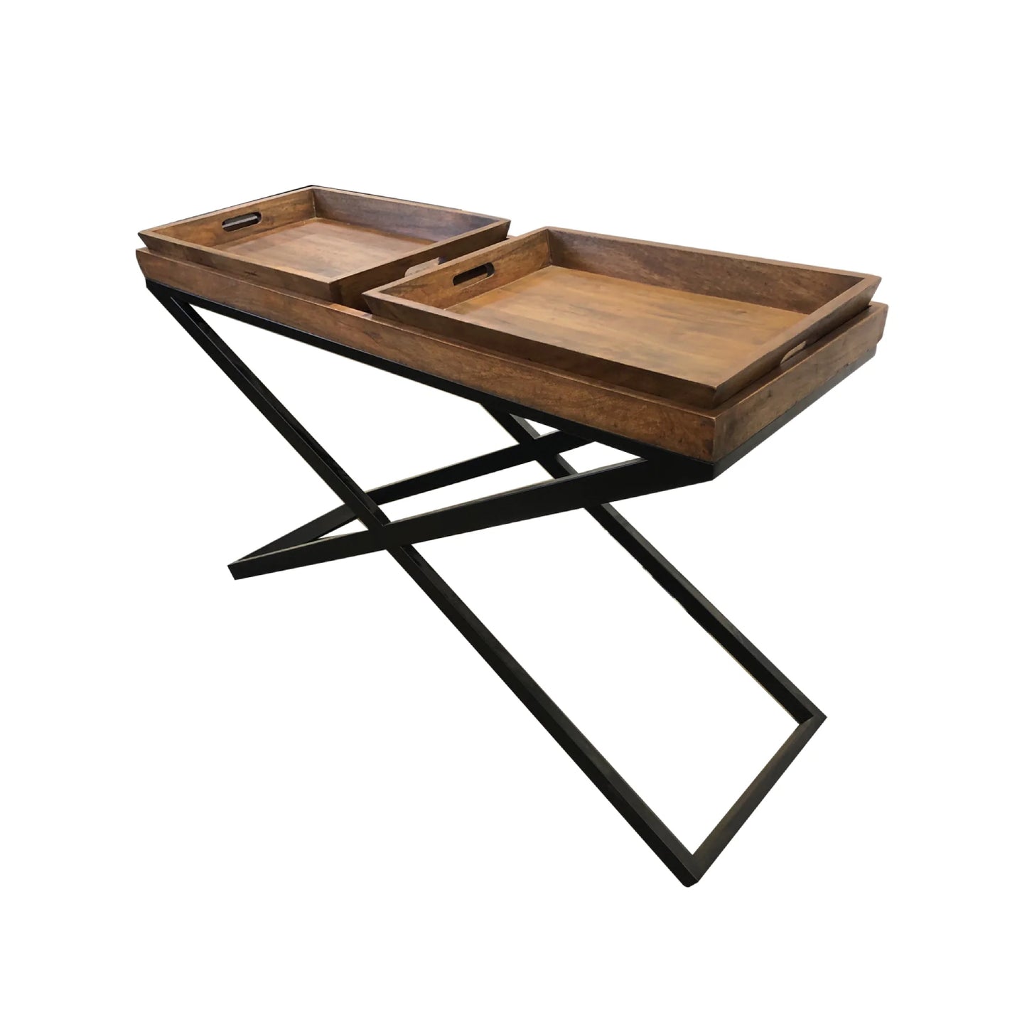 Mesa consola con bandeja cuadrada Monaco de Primitive Collections - Marrón
