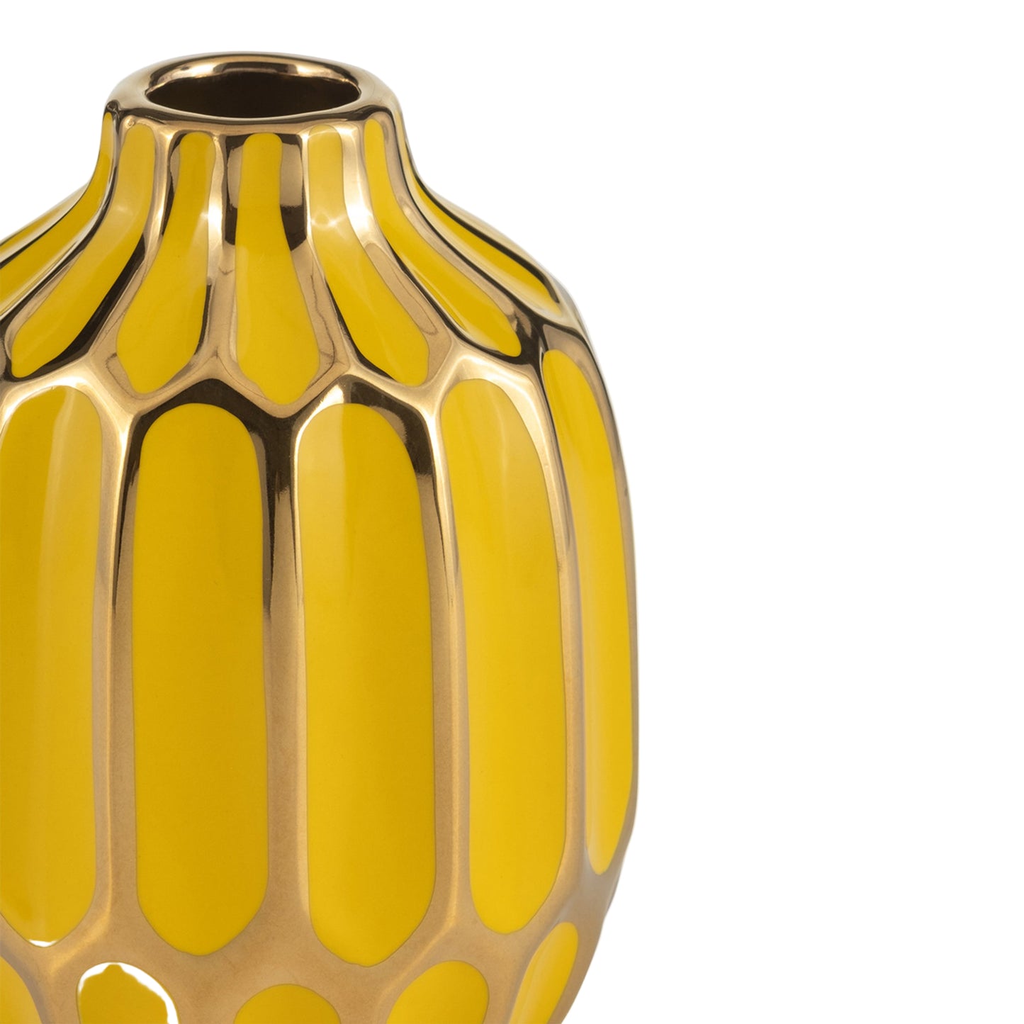 Sagebrook Home Contemporary 5" Ceramic Vase (Set of 2) - Blush/Yellow