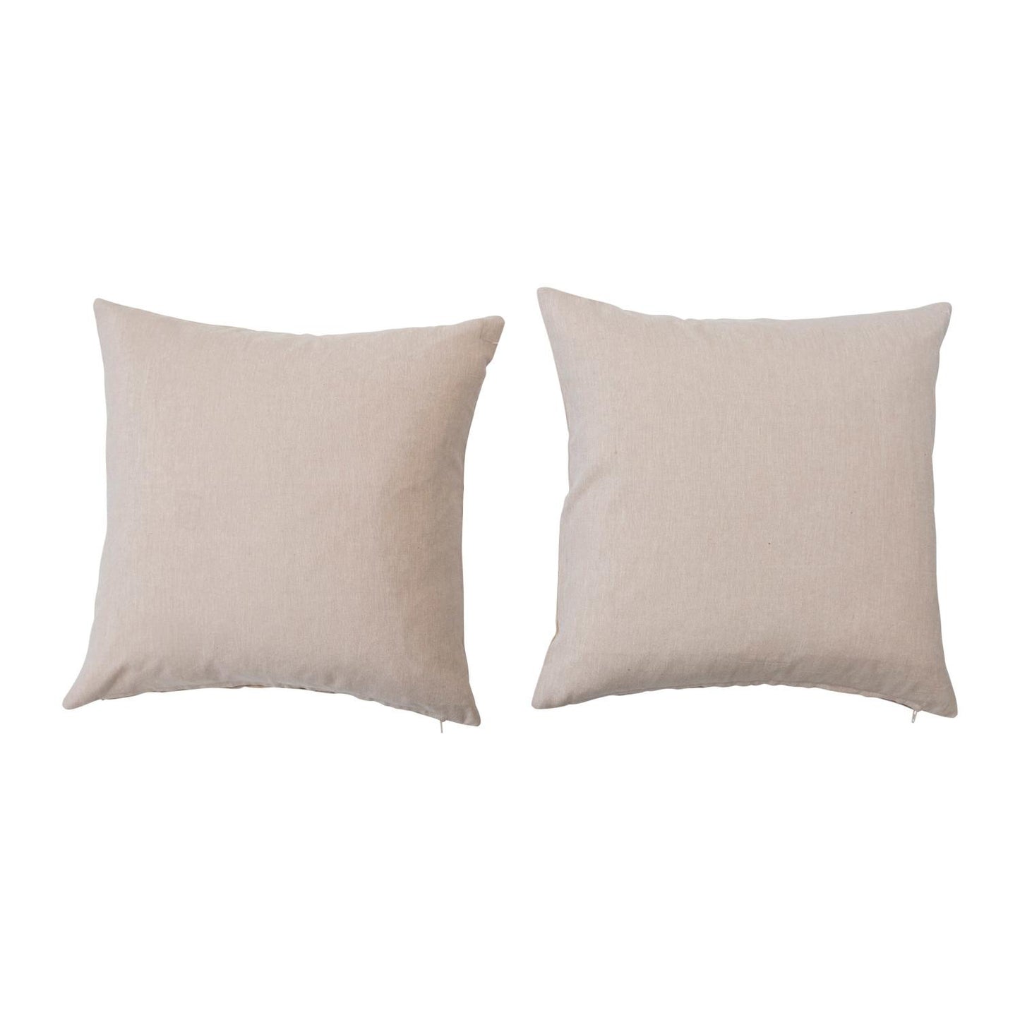 Creative Co-Op 20" Square Cotton Chambray Printed Pillow (Set of 2) - Multicolor