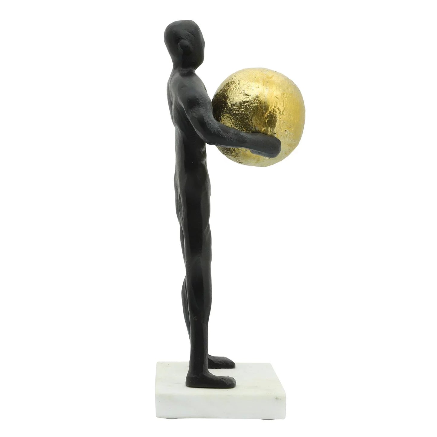 Sagebrook Home 12" Metal Man Carrying Ball - Black/Gold