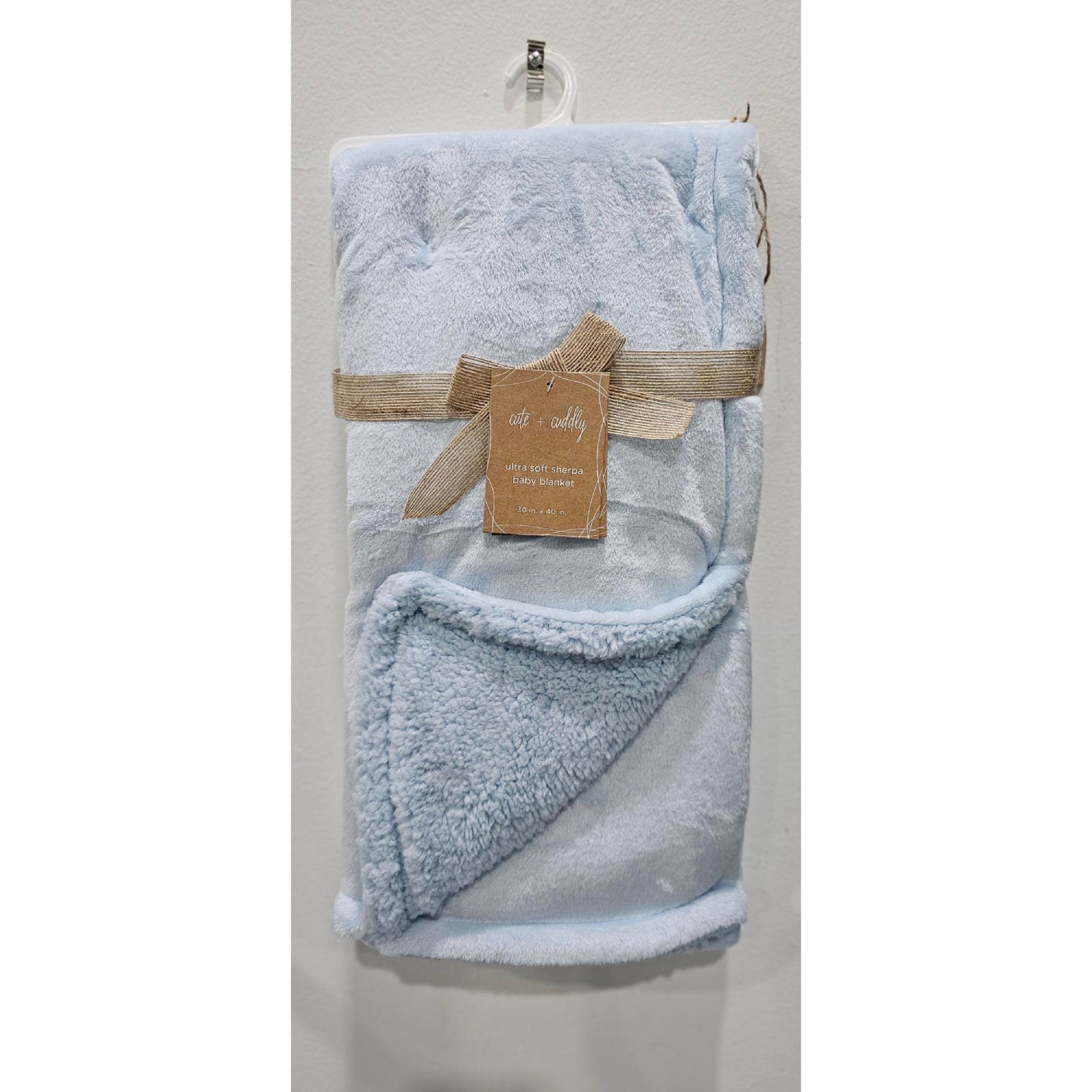 Manta de bebé de sherpa lisa de 30" x 40" de SL Home Fashions, color azul