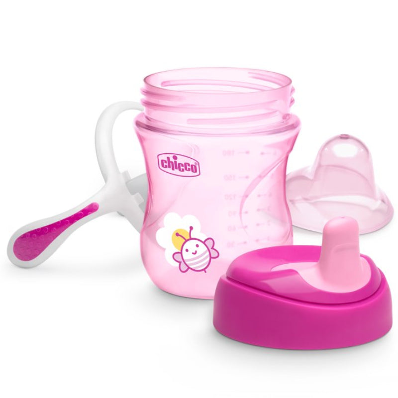 Chicco 7oz Semi-Soft Trainer Sippy Cup with Bite-Resistant Spout, 6+ Months - Pink