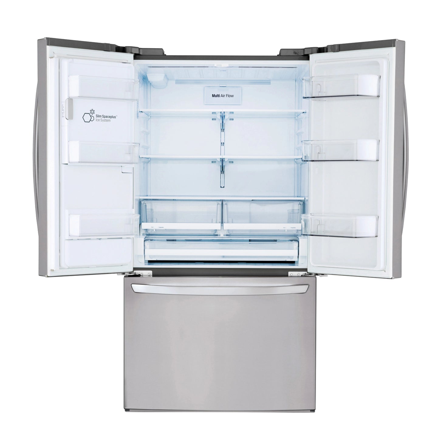 LG LRFS28XBS 28 cu. ft. 3-Door French Door Refrigerator with Ice and Water Dispenser - Silver