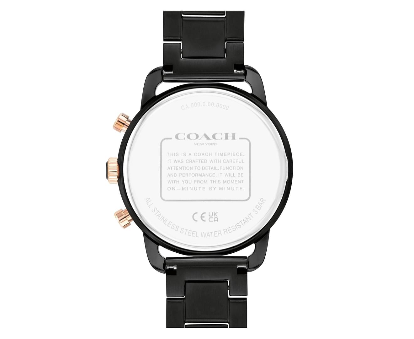 Coach Cruiser Black Steel Chronograph Women's Watch