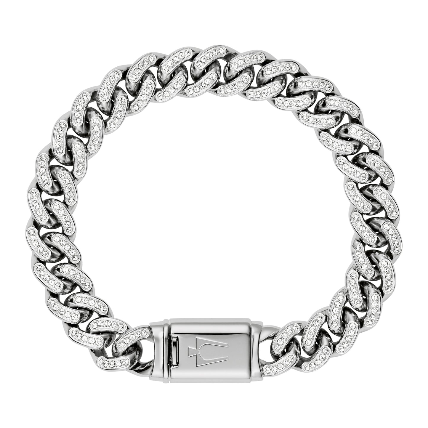 Reloj y pulsera Bulova Crystal de 42 mm para hombre (2 piezas) - Plateado