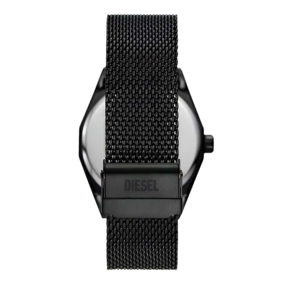 Reloj Diesel Scraper para hombre con correa de cuarzo de 43 mm, color negro