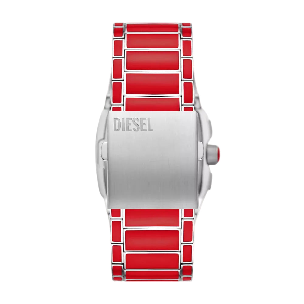 Diesel Cliffhanger Men's 40mm Quarts Bracelet Watch - Red/Silver
