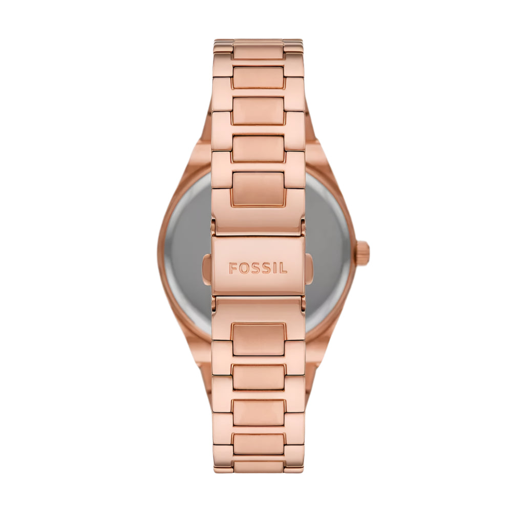 Reloj Fossil Scarlette para mujer, pulsera con fecha y tres manecillas, 38 mm, oro rosa