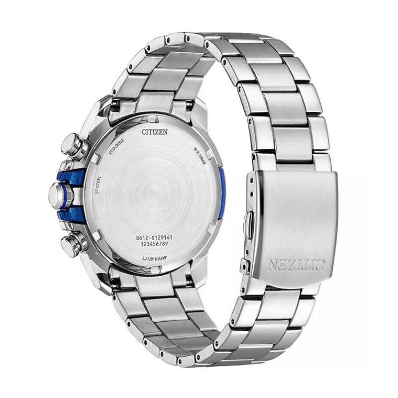 Citizen Eco-Drive Men 45mm Stainless Steel Bracelet Watch - Black Dial