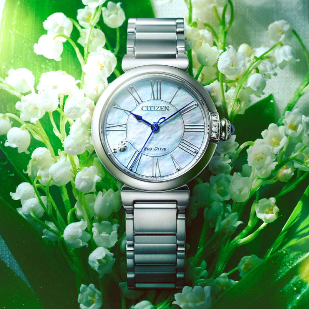 Citizen L Mae Women's 29.5mm Eco Drive Stainless Steel Silver Tone Bracelet Watch - White Dial