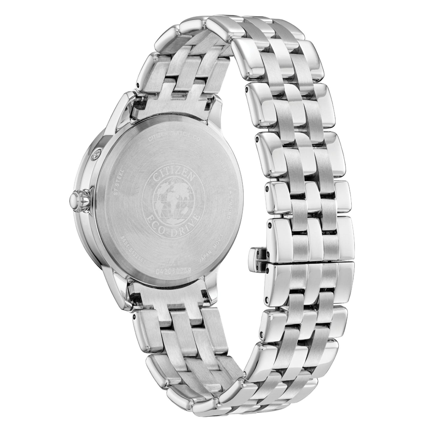 Citizen Calendrier Women's 37mm Eco Drive Stainless Steel Silver Tone Bracelet Watch - Blue Dial