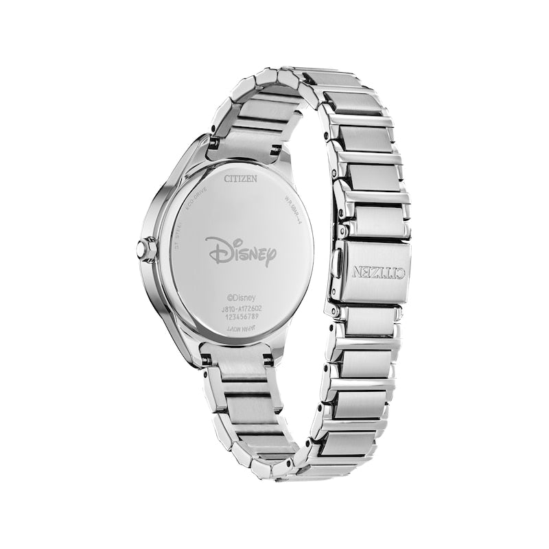 Reloj Citizen Dancing Minnie para mujer, con pulsera de acero inoxidable Eco Drive de 37 mm y esfera azul