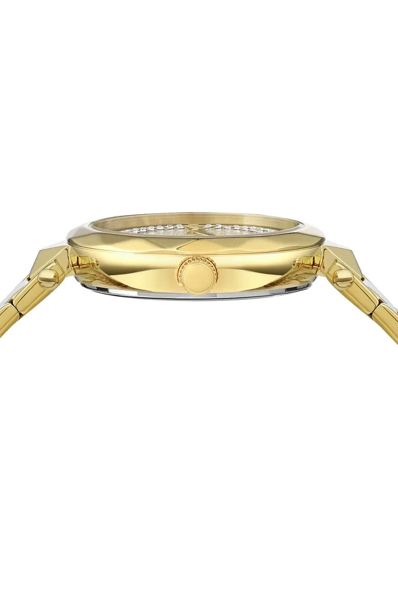 Reloj de pulsera de acero inoxidable y cuarzo para mujer Versus Versace Covent Garden de 36 mm, dorado