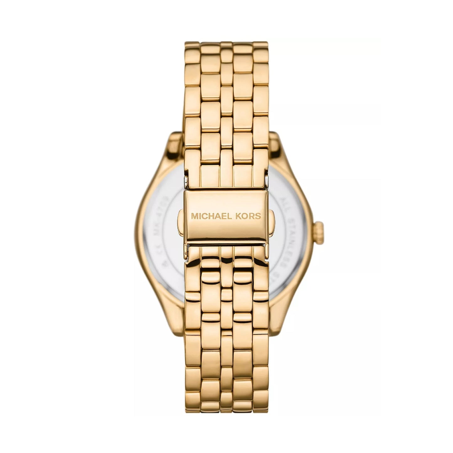 Reloj Michael Kors Harlowe para mujer, con pulsera plateada de tres manecillas de 38 mm y esfera blanca