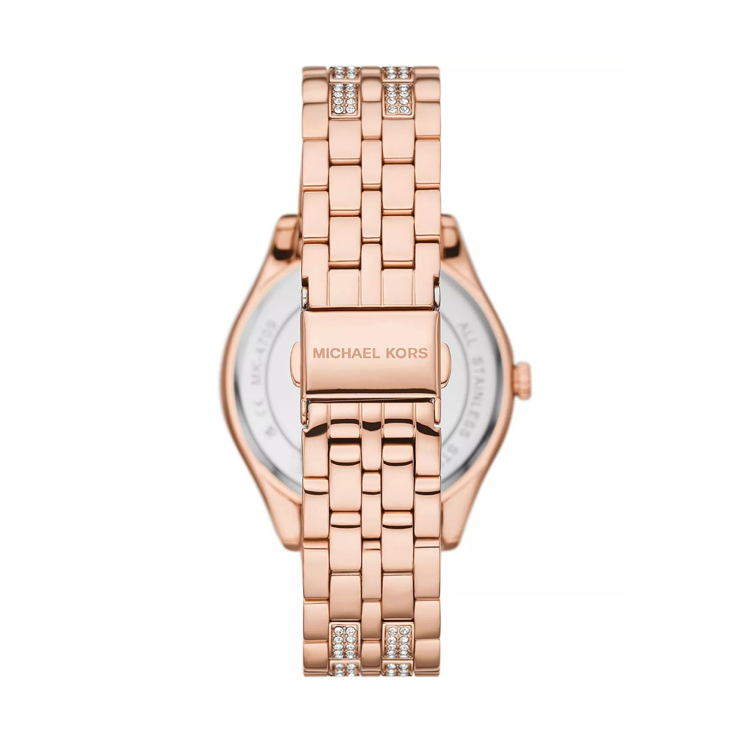 Reloj Michael Kors Harlowe para mujer, con pulsera plateada de tres manecillas de 38 mm y esfera blanca