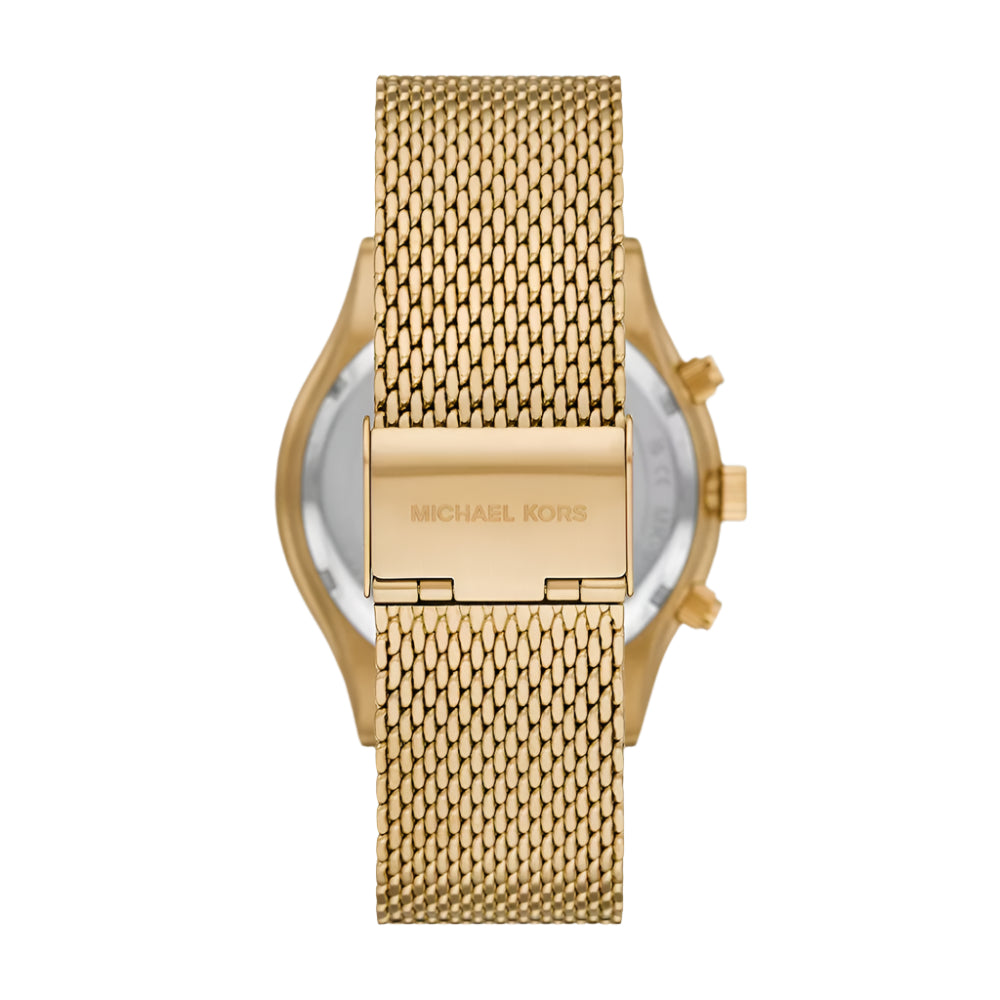 Michael Kors Slim Runway Men's 44mm Analog Gold Bracelet Watch - Black Dial