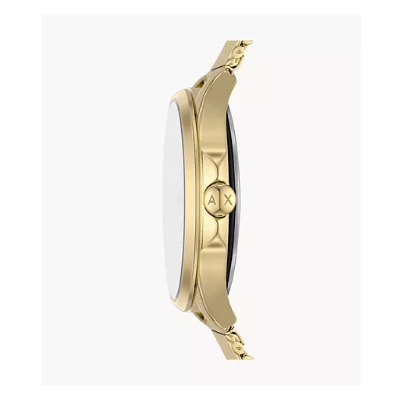 Armani Exchange Lady Hampton Women's 36mm Three-Hand Gold Bracelet Watch - Gray Dial