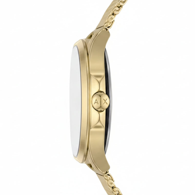 Reloj Armani Exchange para mujer con correa plateada de 36 mm y tres manecillas, esfera rosa