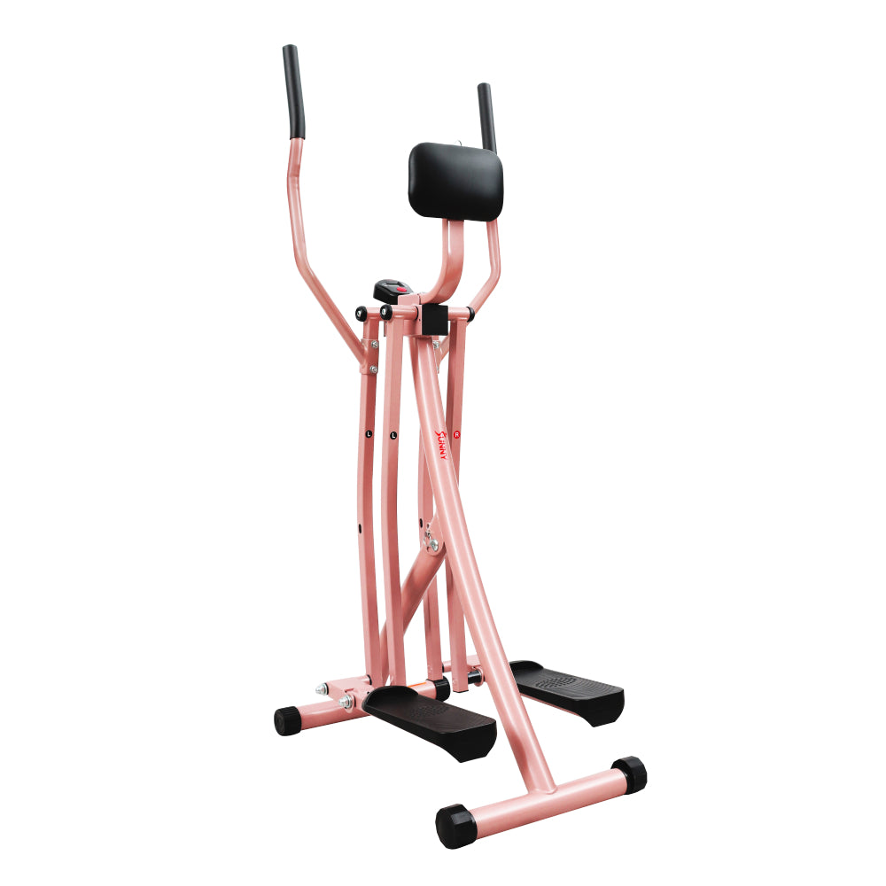 ?Sunny Health & Fitness Air Walk Trainer Glider Exercise Machine - Rose Gold
