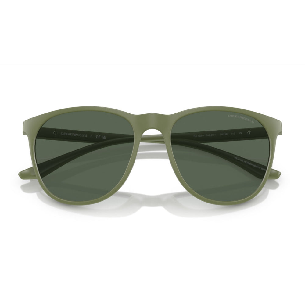 Emporio Armani Men's EA4210 Phantos Solid Color Sunglasses - Matte Sage Green/Dark Green