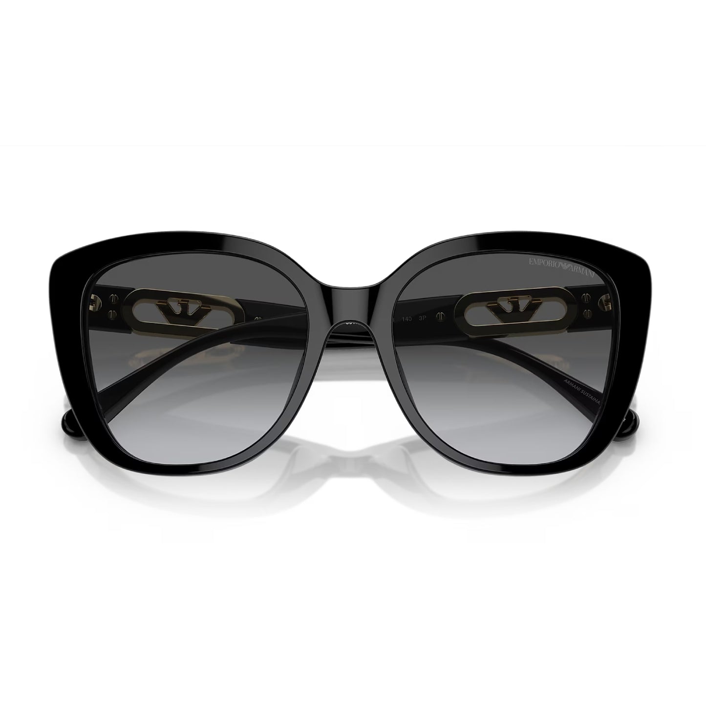Emporio Armani Women's EA4214U Butterfly Gradient Sunglasses - Shiny Black/Polar Gray Gradient