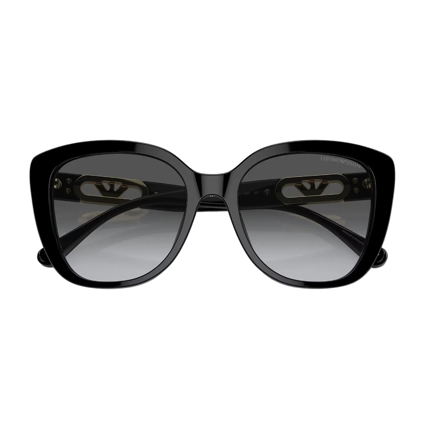 Emporio Armani Women's EA4214U Butterfly Gradient Sunglasses - Shiny Black/Polar Gray Gradient