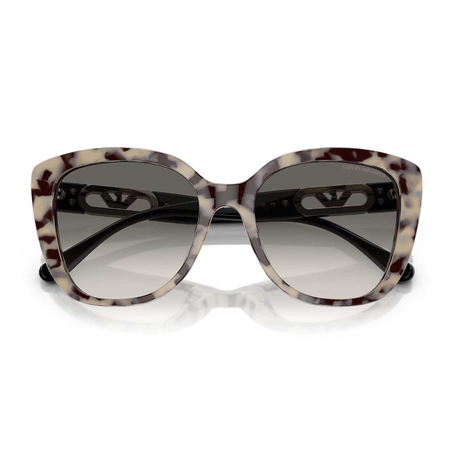 Gafas de sol con degradado de mariposa EA4214U para mujer de Emporio Armani: degradado de color crema/gris habano brillante