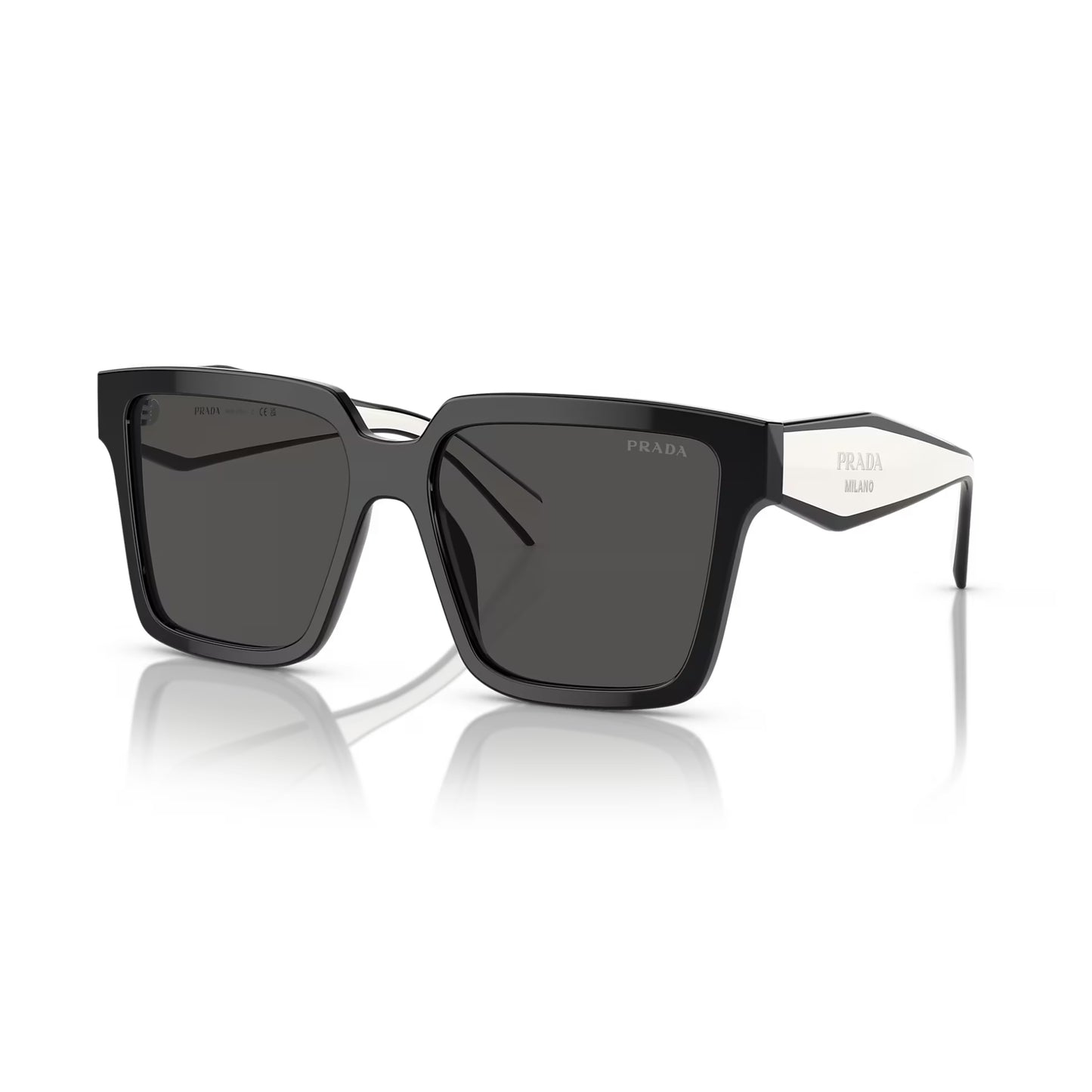 Gafas de sol cuadradas para mujer Prada, gris oscuro