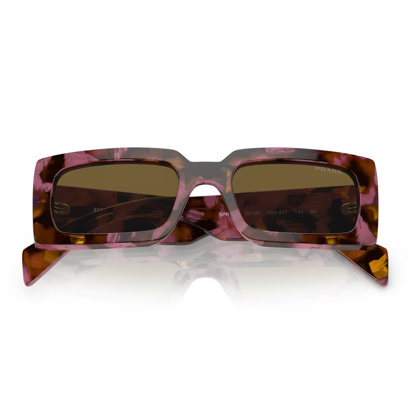 Gafas de sol rectangulares de color liso PRA07S para mujer de Prada: caoba/marrón oscuro