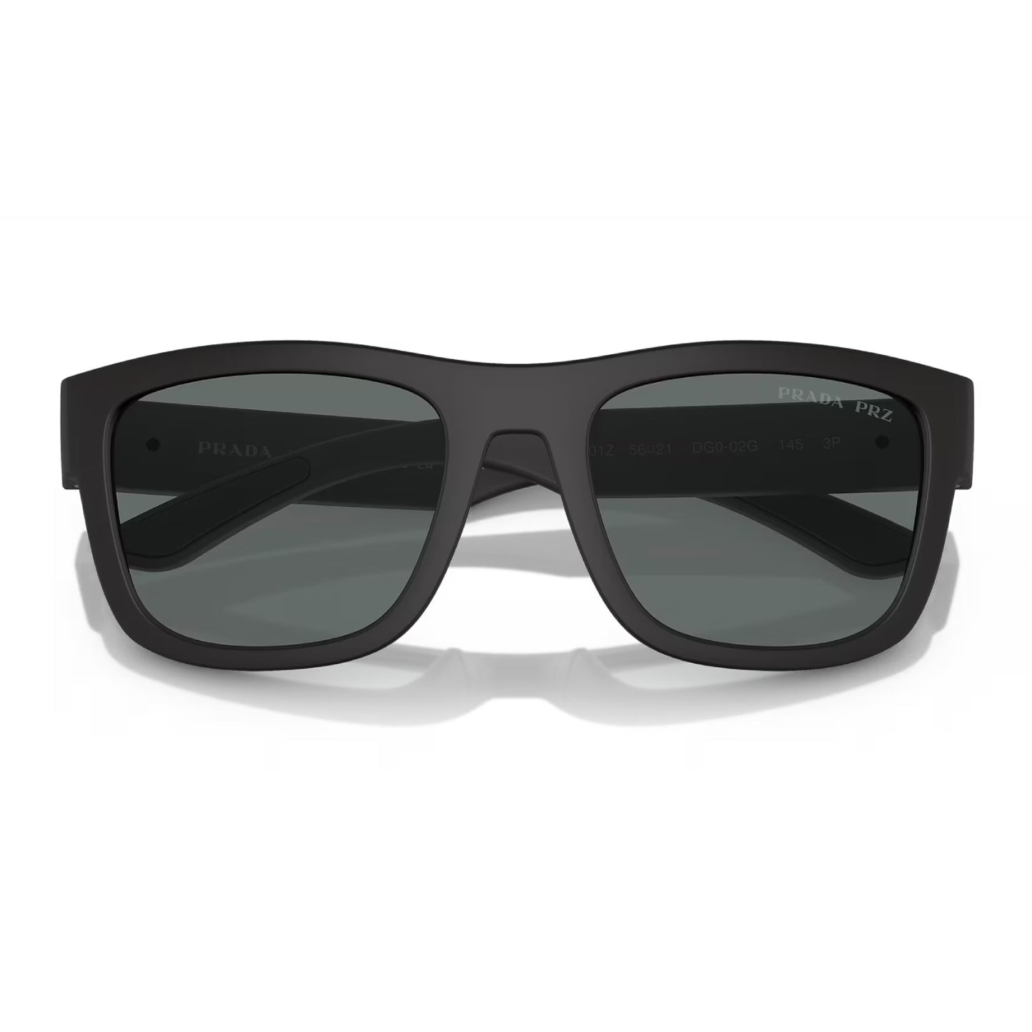Gafas de sol Prada Linea Rossa PS01ZS Pillow de color liso para hombre - Caucho negro/polar gris oscuro