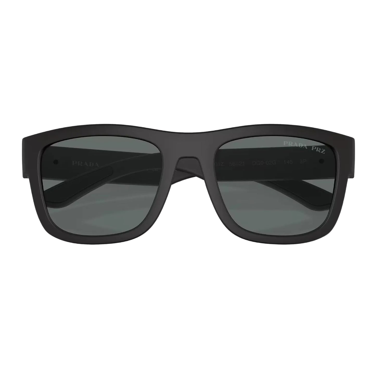 Prada Linea Rossa Men's PS01ZS Pillow Solid Color Sunglasses - Black Rubber/Dark Gray Polar