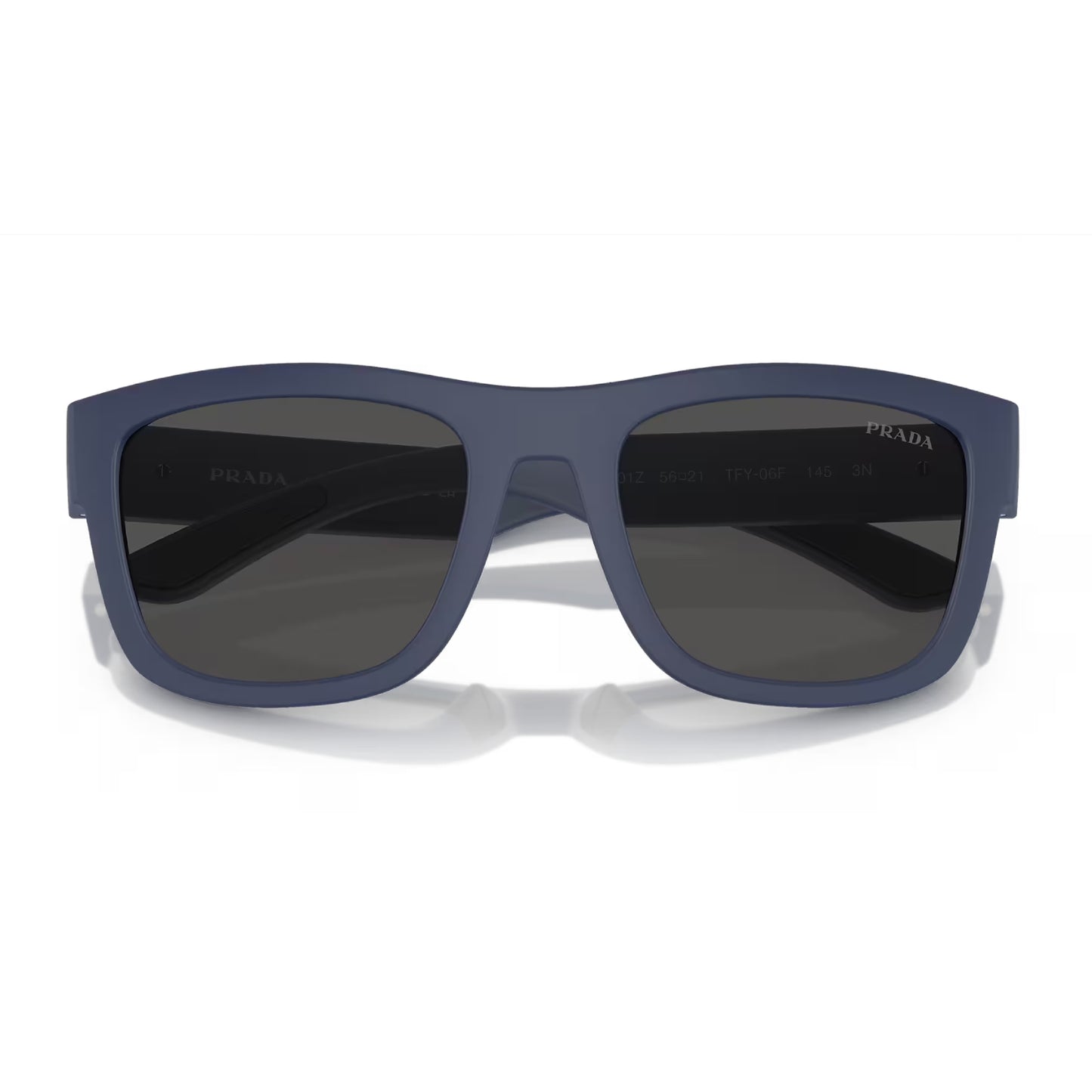 Gafas de sol Prada Linea Rossa PS01ZS Pillow de color liso para hombre - Caucho azul/gris oscuro