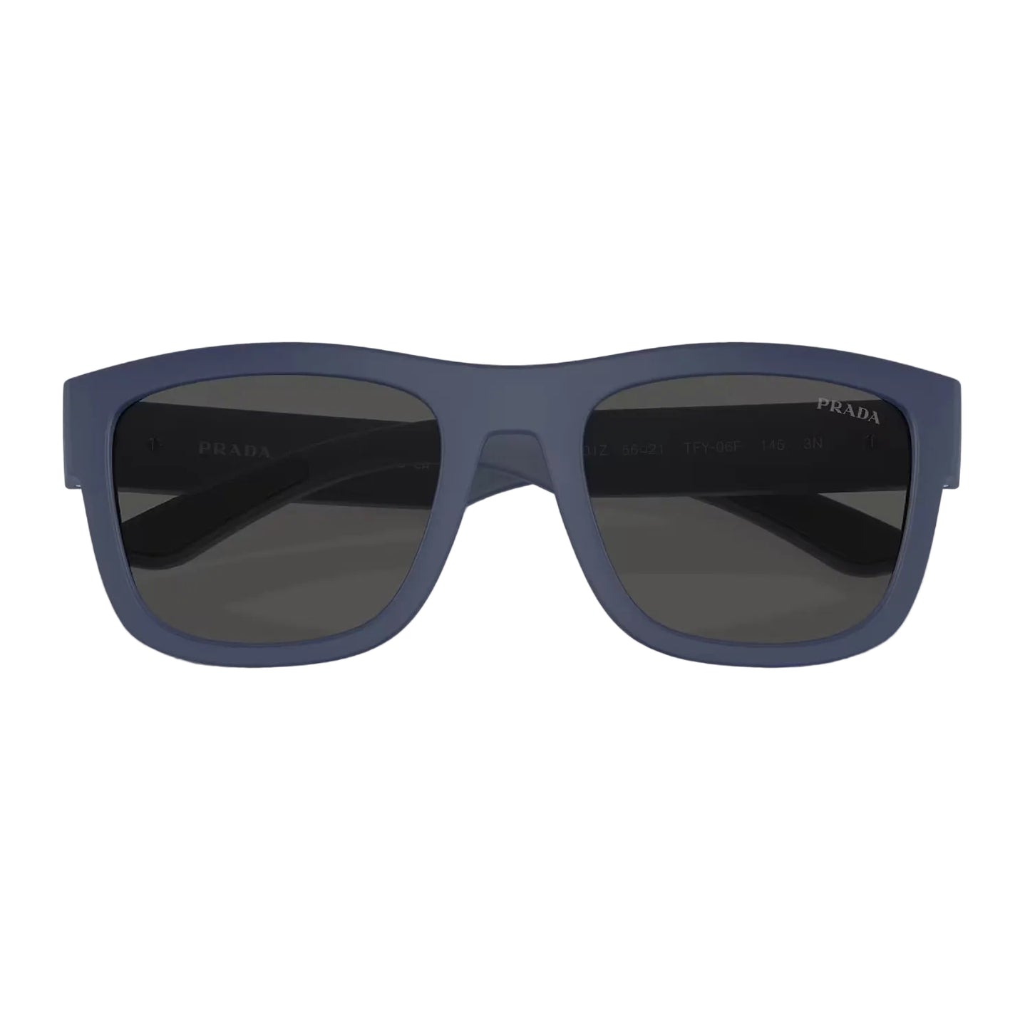 Gafas de sol Prada Linea Rossa PS01ZS Pillow de color liso para hombre - Caucho azul/gris oscuro