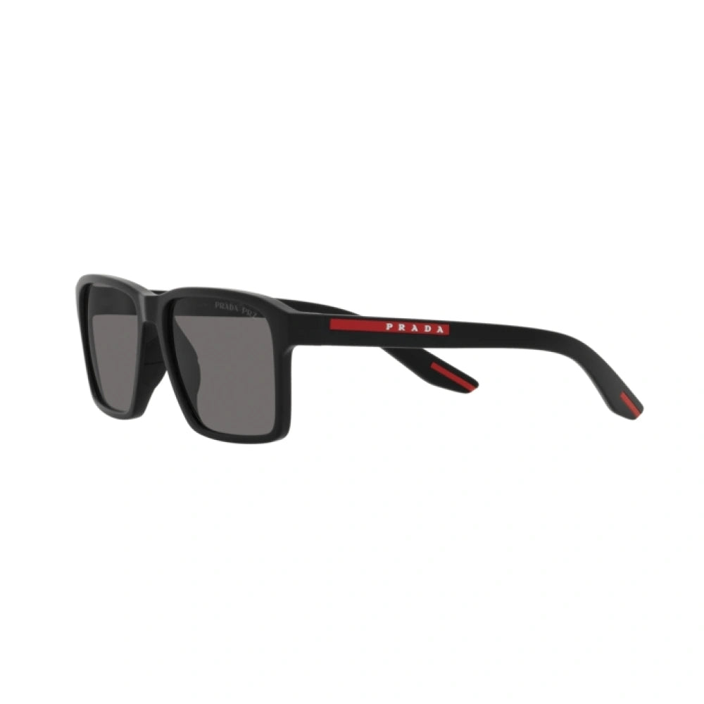 Gafas de sol rectangulares para hombre de Prada, polarizadas en gris oscuro
