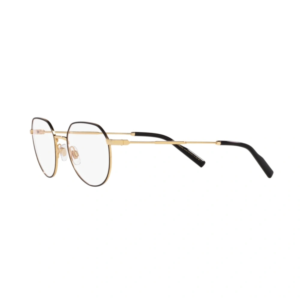 Dolce & Gabbana Men's Round Eyeglasses, Gold/Black