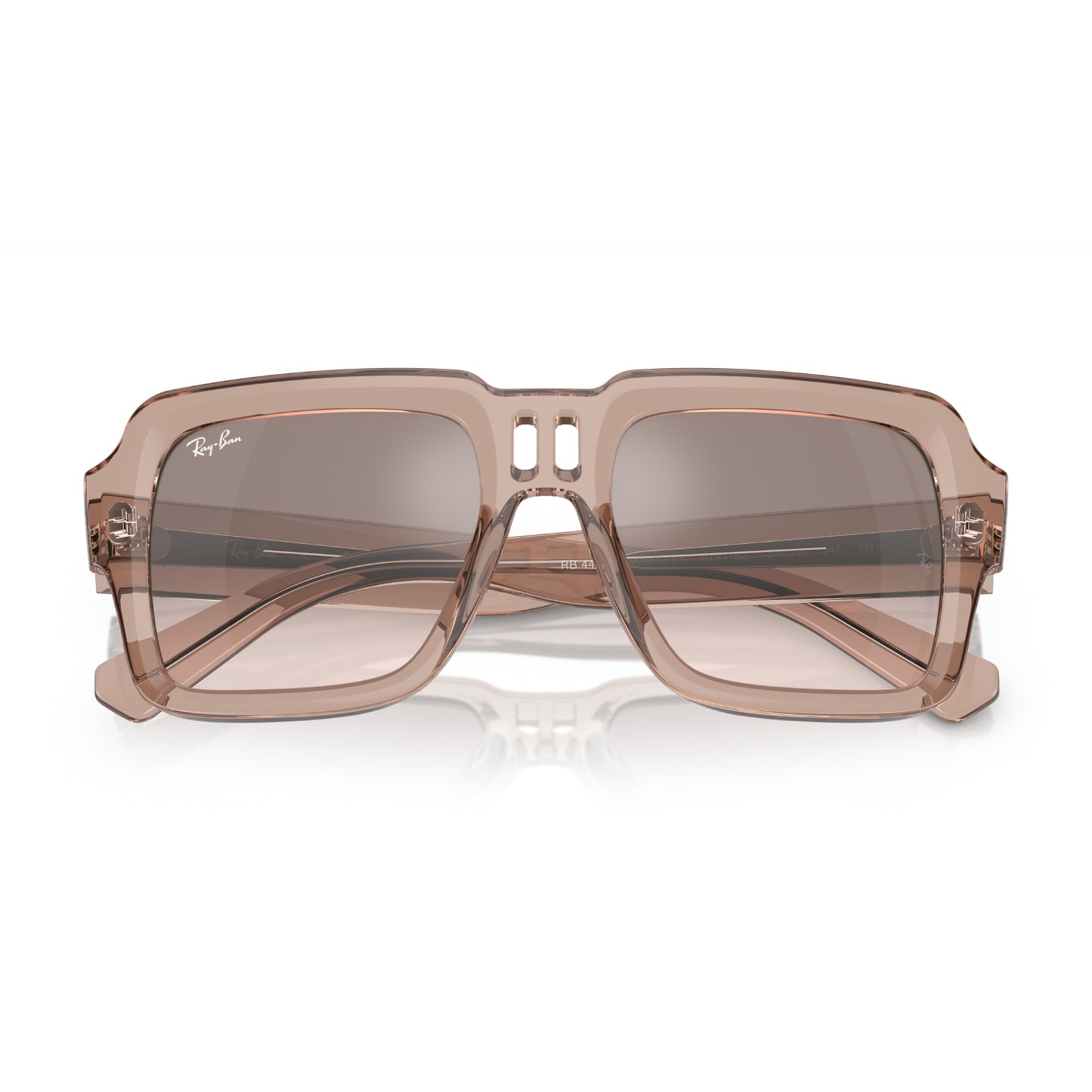 Ray-Ban Magellan Unisex RB4408 Square Gradient Sunglasses - Polished Transparent Light Brown/Silver